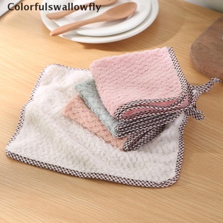 colorfulswallowfly 5 piezas toalla paño de cocina trapo antiadherente aceite engrosado mesa limpieza trapo csf
