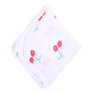JE Fashion Baby Burp Cloths Cotton Gauze Muslin Cherry Feather Baby Bibs Bandanas Soft Newborns Towel Scarf (5)