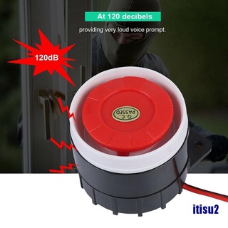 (Itisu2) Mini altavoz con cable para coche, sirena de seguridad en el hogar, sistema de alarma de sonido 110dB DC 12V (1)