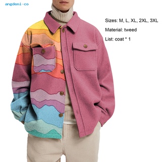 angdeni All-match Men Coat Men Loose Printed Jacket Winter Outfit Comfortable to Wear for Autumn (3)