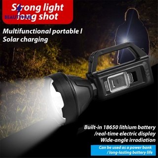 Solar Portátil Lámpara Linterna Fuerte Luz super Brillante De Largo Alcance USB Recargable Al Aire Libre De camping
