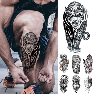 vender wellimpermeable temporal tatuaje pegatina tótem leopardo flash tatuajes dragón tigre lobo león cuerpo arte brazo falso tatoo