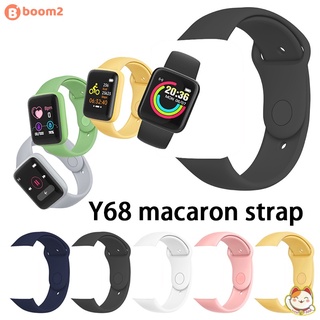 new Y68/D20/D28 Macaron Reloj inteligente led banda correa De silicona reemplaza Tpu suave prueba De agua smart watch