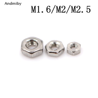 [ady] (50 pc/lote) tuercas hexagonales micro de acero inoxidable 304 m1.6, m2, m2.5 ydj (1)