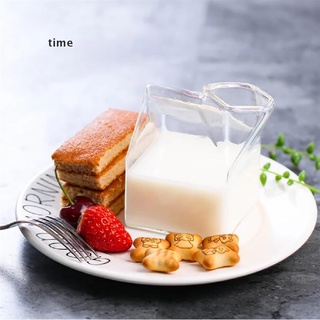 time 1pc 300ml media pinta de leche de cartón estilo creativo mini jarra cremosa de vidrio taza de leche. (6)