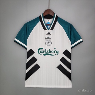 ❤liverpool 1993 - jersey de fútbol blanco retro de visitante 1995 oqKL