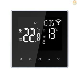 wi-fi smart termostato digital control de temperatura app control de circulación semanal programable eléctrico calefacción por suelo radiante con pantalla lcd grande para la escuela en casa oficina hotel 16a