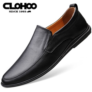 Clohoo real cuero de vaca de negocios casual zapatos de cuero de los hombres de cuero suave suela transpirable formal desgaste de oficina zapatos de trabajo de los hombres