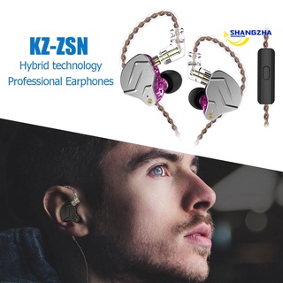 Shangkegzha audífonos deportivos in-ear con cable Kz Zsn resistente al bajo Hifi Híbrido desmontable