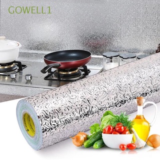 gowell1 impermeable a prueba de aceite pegatinas gabinete de papel de aluminio papel pintado pegatina de pared estufa anti-incrustación recortable diy de alta temperatura autoadhesiva