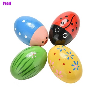 [perla] 1 pieza de huevos de arena de madera para niños, niños, instrumentos educativos, juguetes musicales