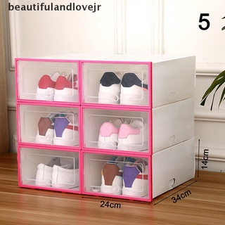 [beautifulandlovejr] colorido flip zapatos transparente cajón caso de plástico cajas de zapatos apilable caja