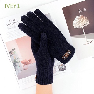 Ivey1 guantes elásticos De lana gruesos De color sólido Para invierno/multicoloridos Para hombre