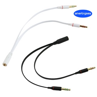 3.5 mm AUX Audio micrófono divisor Cable auriculares adaptador de auriculares hembra a 2 macho (1)