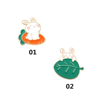 animor regalo esmalte pin zanahoria broche de aleación de dibujos animados broche mochila accesorios de moda telas hoja de conejo insignia diy decoración (2)