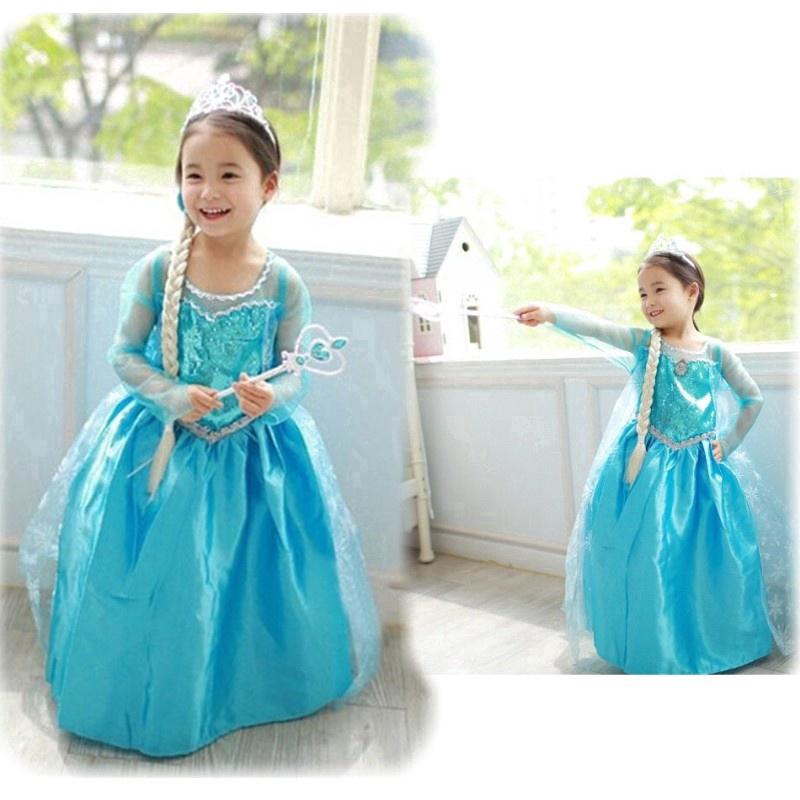 FROZEN princesa Anna Elsa reina niñas Cosplay disfraz de fiesta vestido Formal Elsa
