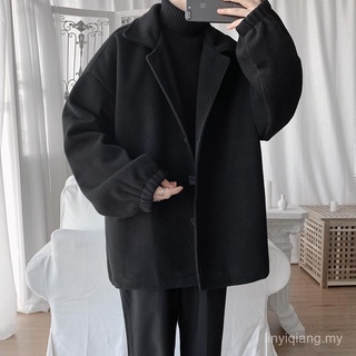 Gabardina de los hombres de moda suelta lana overcoat2020otoño e invierno nuevo acolchado abrigo de lana abrigo largo