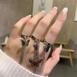 Cool borla anillo de dedo Vintage pulgar anillo mariposa apertura anillo fiesta joyería accesorios de moda