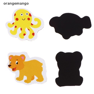 Orangemango 12Pcs Mezcla Océano Animales De Madera Imán Nevera Creativo De Dibujos Animados 3D Pegatinas Juguetes CO