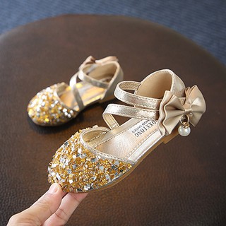 WALKERS verano de los niños niña lentejuelas princesa sandalias perla arco de suela suave zapatos primeros caminantes