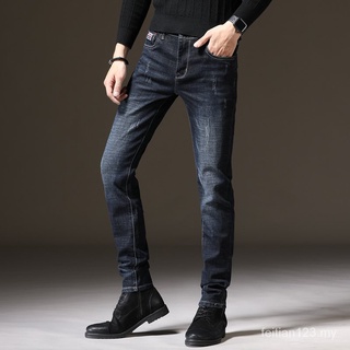 Versátil tendencia Casual pantalones vaqueros masculino tramo Jeans primavera nuevos hombres Jeans Slim moda primavera y otoño negro Jeans pantalones flacos hombres recto suelto Casual pantalones (2)