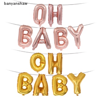 banyanshaw oh baby 6 unids/set globo de papel de aluminio de 16 pulgadas plata oro rosa oro rosa bebé ducha decoración co