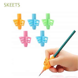 SKEETS Useful Hand Writing Aid Tool Learning Practise Writing Aid Writing Posture Correction Tool Beginner Writing Writing Pencil Silicone Two-Finger Stationery Kids Pen Grip Correction/Multicolor