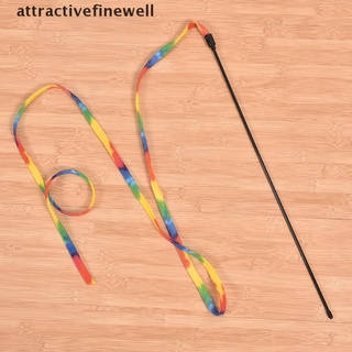 [attractivefinewell] mascota gatos arco iris palo de tela juguete juguetes interactivos para mascotas gato salto entrenamiento lindo (1)