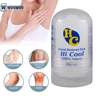 WO 60g cristal desodorante Alum palo cuerpo axilas removedor de olores antitranspirante para hombres y mujeres hombres desodorante palo WO