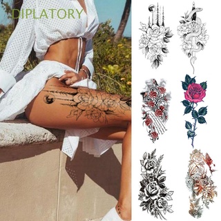 DIPLATORY New Temporary Tattoo Arm Fake Sleeve Rose Flower 3D Tattoos Women Waterproof DIY Body Art Sticker Snake Lion
