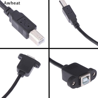 [Awheat] Cable de extensión de impresora USB tipo B macho a tipo B hembra con montaje en Panel