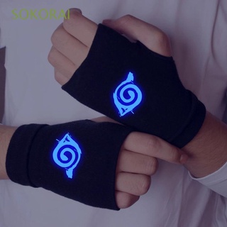 sokorai algodón medio dedo guantes hatake kakashi sin dedos guantes naruto guantes anime sasuke anime ropa cosplay ataque en titán