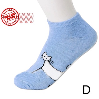 Calcetines de mujer lindos gatos barco calcetines de dibujos animados cortos calcetines antideslizantes transpirables calcetines invisibles O5T7