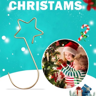 20 pzas/lote guirnalda de navidad ganchos para árbol de navidad colgante adorno colgante de estrella de metal decoraciones gancho de navidad para el hogar