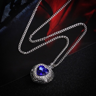 Collar weiyu con colgante De corazón De Cristal Azul De crimación De Urn/joyería.