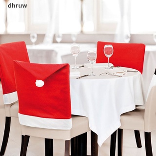 dhruw cubiertas de la silla de navidad de santa claus sombrero de navidad silla de cena cubiertas de la mesa co (3)