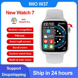 IWO W37 IWO 14 original bluetooth smart watch men's 1.75 inch call 320*385 IP68 waterproof 7 series for Android IOS