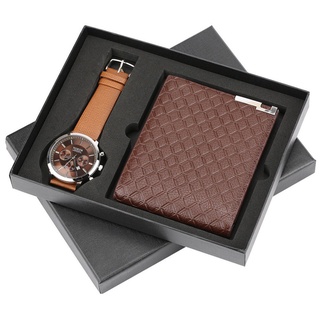 Set de regalo para hombre exquisito reloj de embalaje + cartera conjunto creativo combinación conjunto