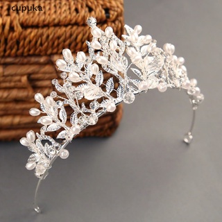 cupuka hecho a mano perla cristal corona novia pelo joyería boda tiaras tocados blanco co (1)