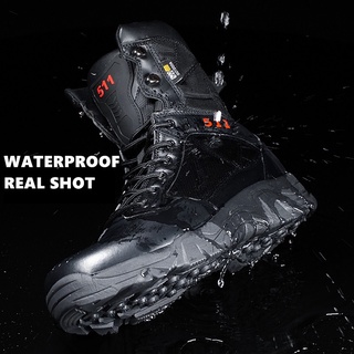 Pantera oscura botas del ejército botas de combate impermeables de los hombres botas tácticas al aire libre impermeable botas militares botas de senderismo botas de combate Swat Boot Kasut tentera zapatos de entrenamiento (2)