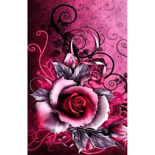 5d diy diamond pintura flor redondo lienzo dibujo pared resina artesanía