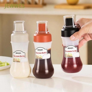 jewwes 5 agujeros botellas de condimento 350ml dispensador de salsa botella de exprimir salsas calientes mostaza squirt herramientas de cocina plástico ketchup squirt botella/multicolor