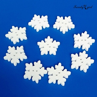 [tdgl xmas] 100/50 botones de madera blanca de navidad copos de nieve para manualidades de scrapbooking