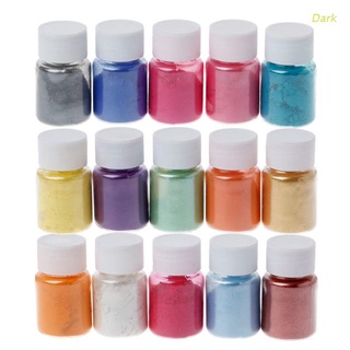 Oscuro 15 colores Mica polvo de resina epoxi tinte perla pigmento Natural Mica polvo Mineral