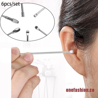 ONSHION 6PC Stainless steel Ear Pick Earwax Removal Kit Ear Cleansing Tool Steel Set