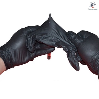 100 guantes desechables sin polvo mecánico nitrilo negro guantes para cocina (4)