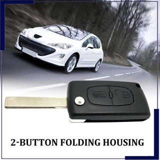 Cubierta protectora plegable con 2 botones Para llave De coche Peugeot 207 307 407 308 accesorios