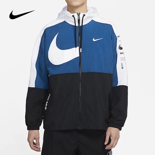 Nike chaqueta de hombre Casual deportivo con capucha bordado Logo cortavientos
