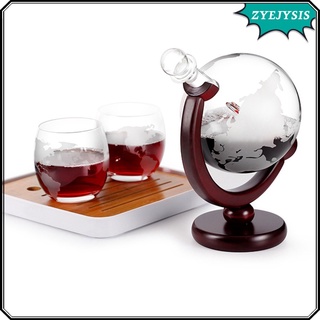 Whiskey Decanter Globe Set Glass World Map Home Liquor Decanter for Men Gift (9)