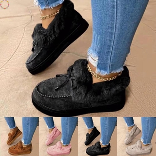 botines de las mujeres de invierno caliente de piel forrada de encaje zapatos antideslizante suela suave caliente zapato (7)